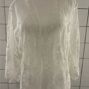 Elegant White Lace bathing suit cover
